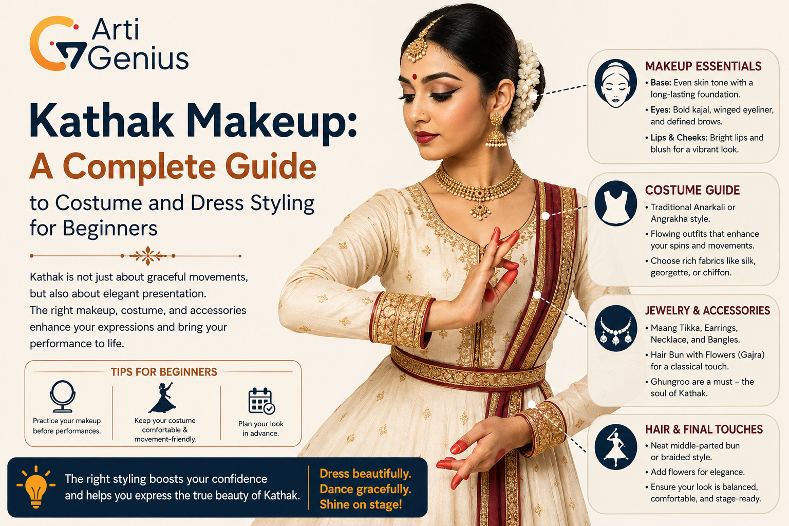 Kathak Makeup: A Complete Guide to Costume and Dress Styling for Beginners