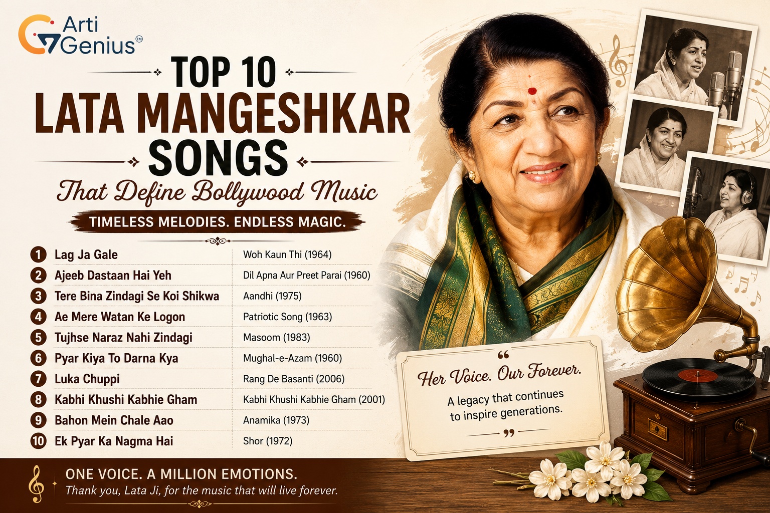 Top 10 Lata Mangeshkar Songs That Define Bollywood Music