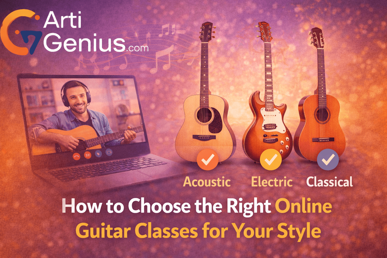 How to Choose the Right Online Guitar Classes for Your Style (Acoustic, Electric, Classical)