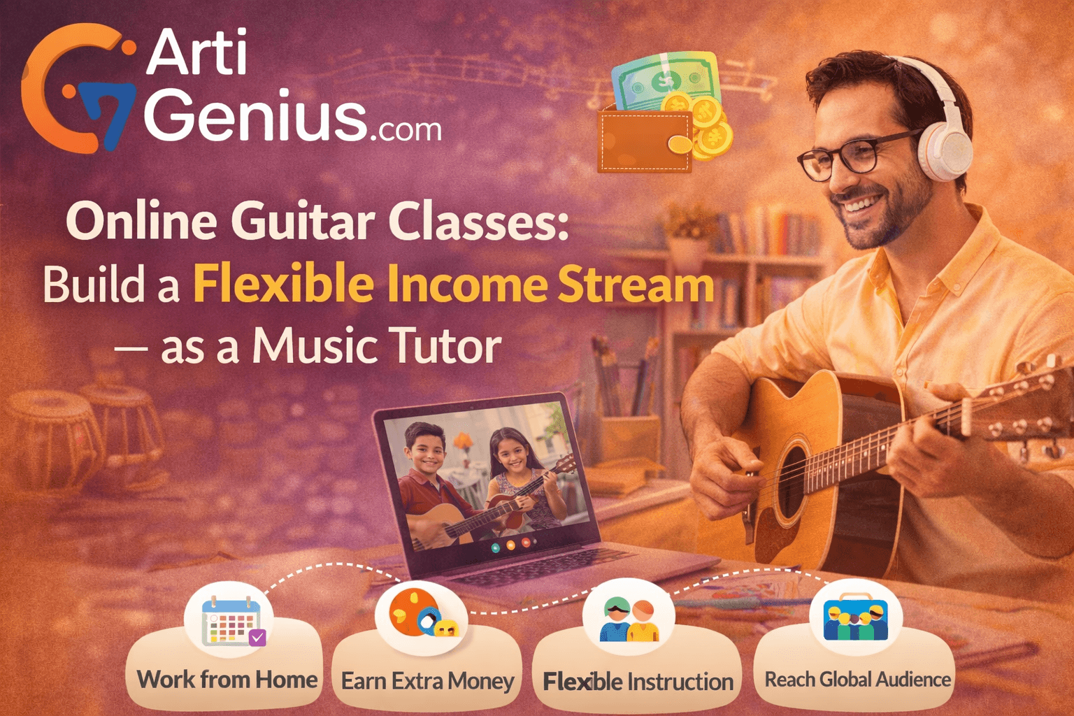 Online Guitar Classes: Build a Flexible Income Stream as a Music Tutor
